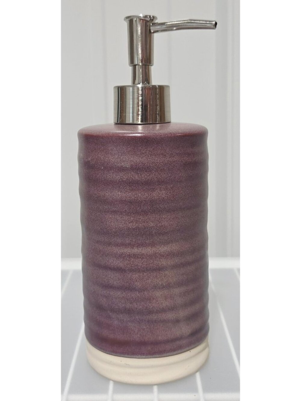Threshold Brown Ceramic 8" Tall Soap or Lotion Pump w/ Silver Head 17.58 oz Size
